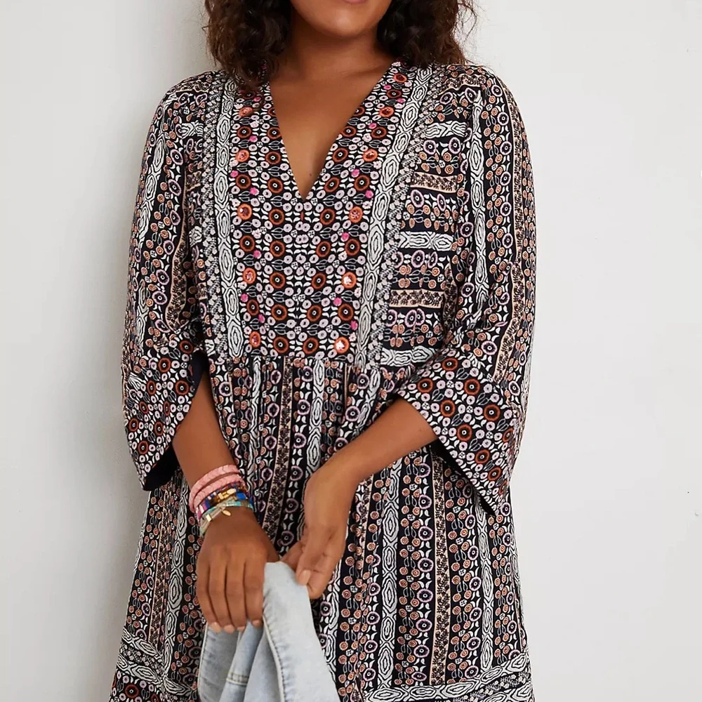 Maeve Naomi Embroidered Tunic Dress size XL VGUC - Picture 6 of 12